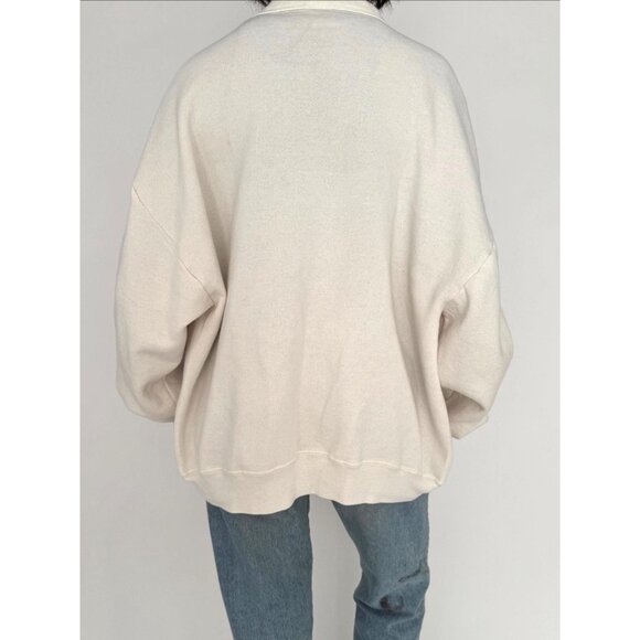 90s vintage nautical sailboat teddy bear graphic button up sweatshirt cardigan - Picture 4 of 9